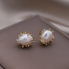 2022 Korea Jewelry Simple Paw 14K Gold Plated Natural Freshwater Pearl Earrings Elegant Women's Daily Accessories