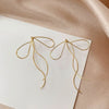 2023 Korean Sense Line Bow Earrings for Women Girls Metal Light  Simple Butterfly Drop Earrings Aesthetic Jewelry