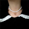 2022 Kpop Vintage Baroque Aesthetic Hollow Out Love Heart Pendant Zircon Pearl Chain Choker Necklace For Women Bff Party Jewelry