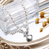 2022 18K Vintage Wedding Pearl Choker Heart Necklace For Women Geometric Heart Pendant Necklaces Jewelry collier de perles
