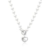 2022 18K Vintage Wedding Pearl Choker Heart Necklace For Women Geometric Heart Pendant Necklaces Jewelry collier de perles