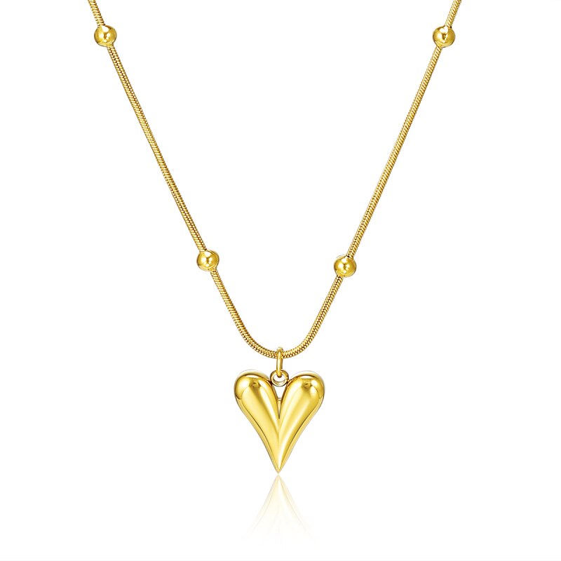 2022 18K Vintage Wedding Pearl Choker Heart Necklace For Women Geometric Heart Pendant Necklaces Jewelry collier de perles