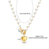 2022 18K Vintage Wedding Pearl Choker Heart Necklace For Women Geometric Heart Pendant Necklaces Jewelry collier de perles