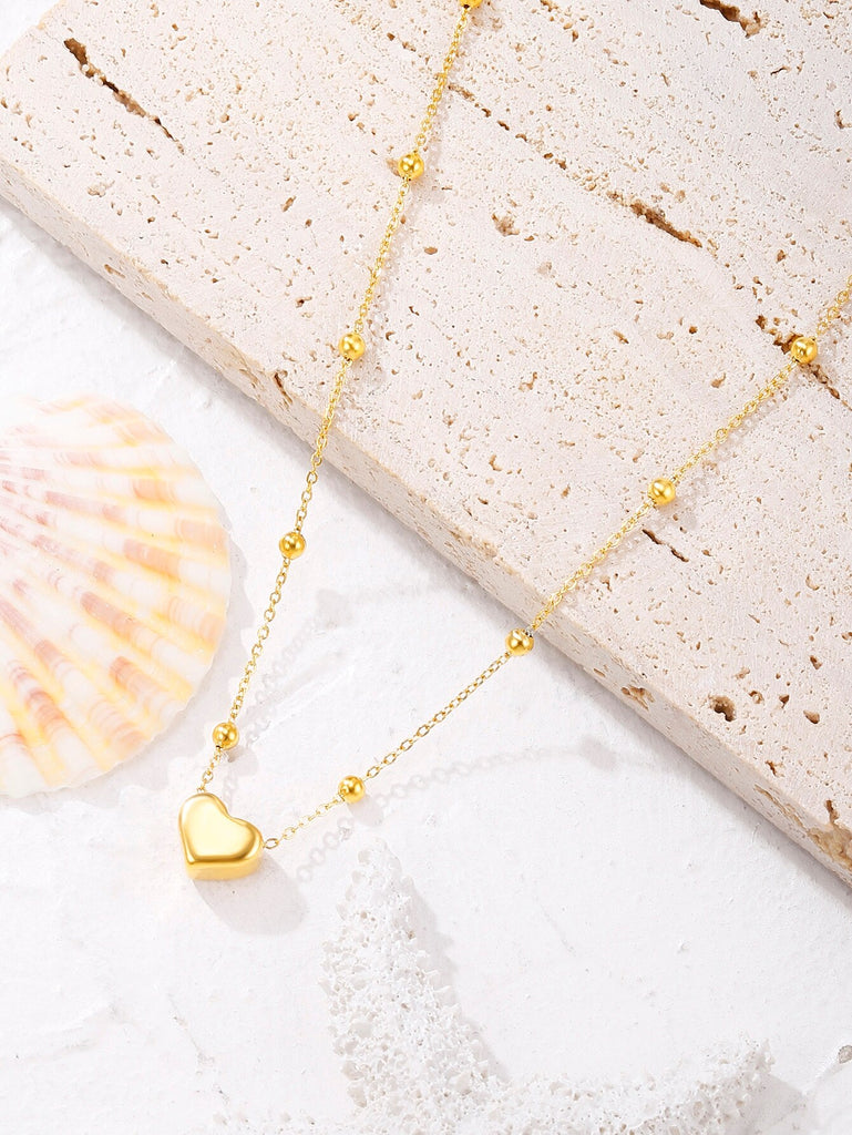 2022 18K Vintage Wedding Pearl Choker Heart Necklace For Women Geometric Heart Pendant Necklaces Jewelry collier de perles