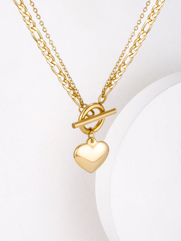 2022 18K Vintage Wedding Pearl Choker Heart Necklace For Women Geometric Heart Pendant Necklaces Jewelry collier de perles