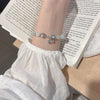 2022 Advanced Simple Opals Charm Bracelets Korean Jewelry Geometric Zircon Pendant Accessories Bracelet For Woman