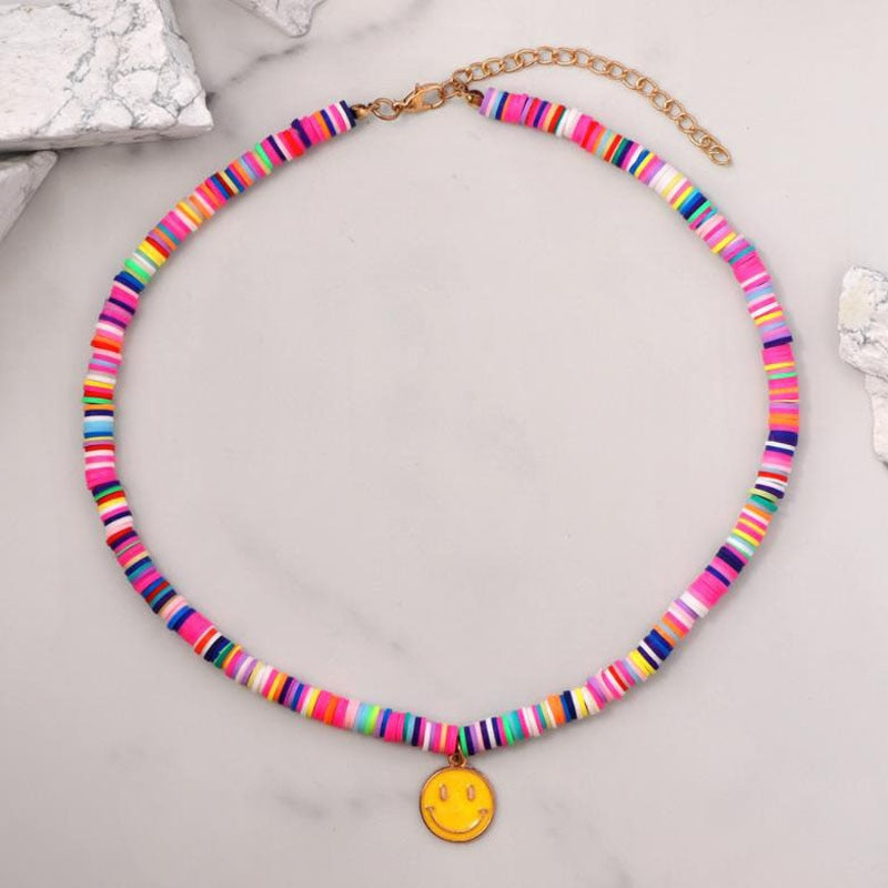 2022 Soft Pottery Choker Necklace For Women Bohemian Adjustable Colorful Clay Collar Necklaces Egirl Gift