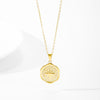 2022 Frosted Surface Acient Sun Compass Pendant Necklace For Woman Ladies Stee PVD Plated Coin Necklace Gold Jewelry