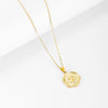 2022 Frosted Surface Acient Sun Compass Pendant Necklace For Woman Ladies Stee PVD Plated Coin Necklace Gold Jewelry