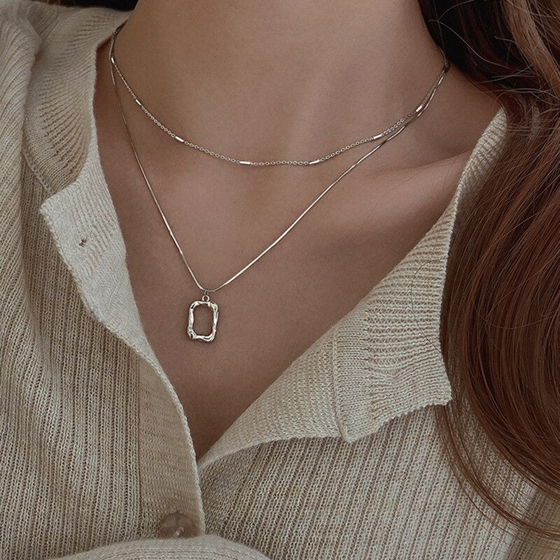 2022 Goth Hollow Butterfly Choker Necklace Statement Girlfriend Gift Cute Bicolor Chain Clavicle Necklace Jewelry For Women