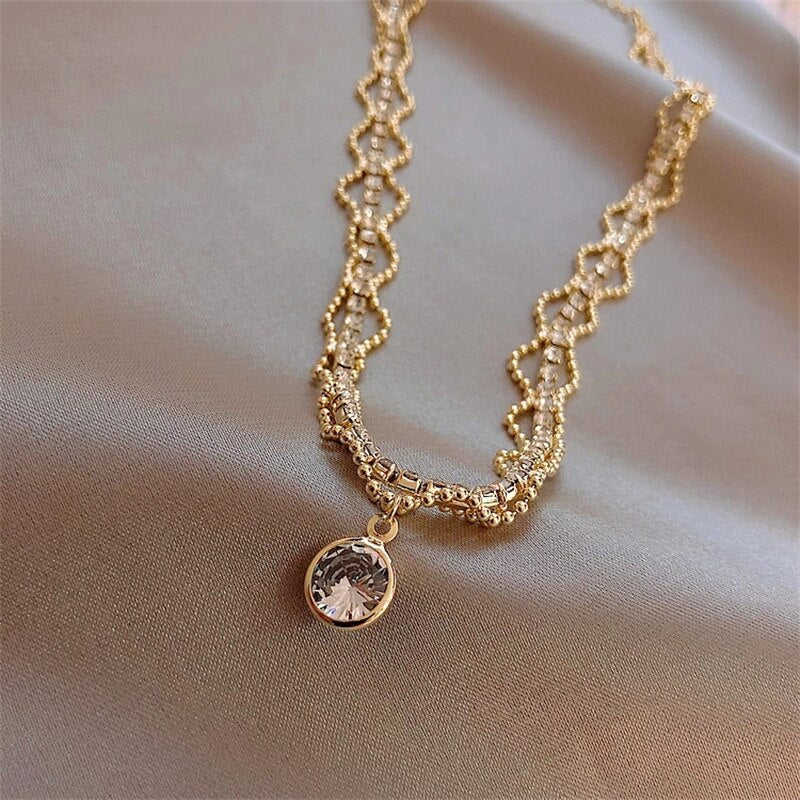 2022 Kpop Fairy Shiny Chic Silver Color Plated Chain Choker Necklace For Women Girls Party Wedding Aesthetic Jewelry
