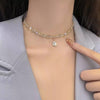 2022 Kpop Fairy Shiny Chic Silver Color Plated Chain Choker Necklace For Women Girls Party Wedding Aesthetic Jewelry