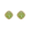 2022 Party  Green Crystal Micro Set Zircon Square Earrings High sense Accessories for Korean Jewelry Women‘s