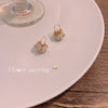 2022  White Flower Cluster FlowerDesign Basket Pendant Dangle Earrings Elegant Accessories For Womens Korean Jewelry