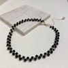 2022 Sexy Black Crystal Woven Chockers Necklace For Women's  Girls' Exquisite Suit Neck Chain  Jewelry Party Accessories