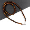 Simple Tiger Eye Bead Necklace For Men Classic Handmade 6mm Strand Beads Necklace For Men Jewelry Gift