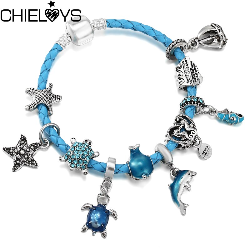 2022 Summer Jewelry Beads Charm Bracelets With Dolphin Starfish Bracelet For Women Couples Pulseras Jewelry Gift Special Offer
