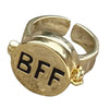 2022 Trend BFF Ring For Teen Cute Anime Aesthetic Couple Opening Ring For Woman Man Jewelry Close Friend Birthday Party Gift