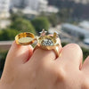 2022 Trend BFF Ring For Teen Cute Anime Aesthetic Couple Opening Ring For Woman Man Jewelry Close Friend Birthday Party Gift