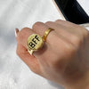 2022 Trend BFF Ring For Teen Cute Anime Aesthetic Couple Opening Ring For Woman Man Jewelry Close Friend Birthday Party Gift