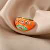 2023 Trend Colorful Rings For Women Bohemian Adjustable Open Evil Eye Ring Female Zircon Party Jewerly Couple Gift anillos mujer