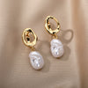 2023 Trend Irregular Pearl Earrings for Women Stainless Steel Baroque Simulated Pearl Stud Earings Couple Jewelry Christmas Gift
