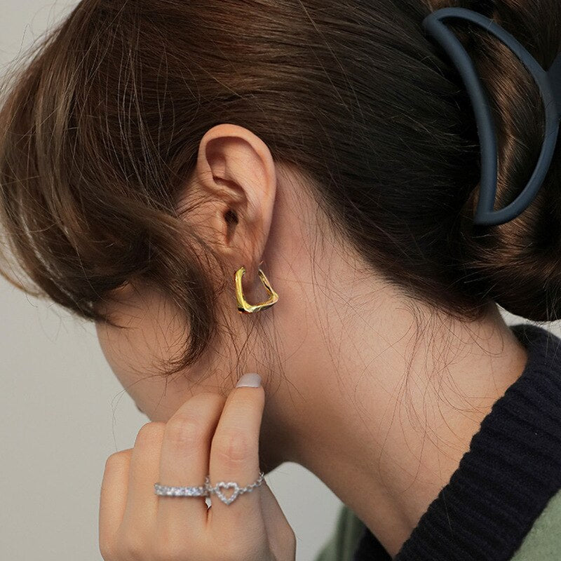 2023 Trend Resin Hoop Earrings For Women Girls Korean Gold Color Couple Cute Earring Party Jewelry Gift brincos femme