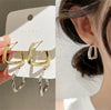 2023 Trend Resin Hoop Earrings For Women Girls Korean Gold Color Couple Cute Earring Party Jewelry Gift brincos femme