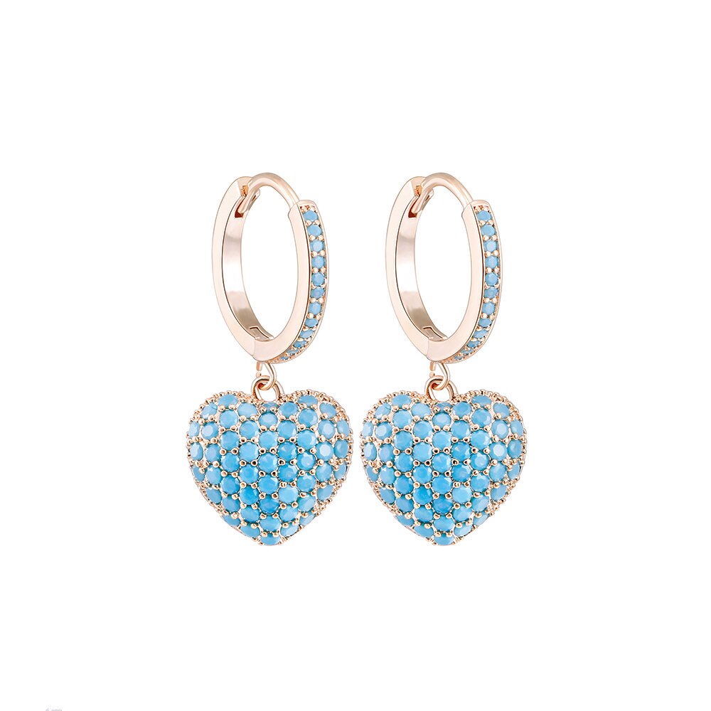 2022 Trend Sweet Romantic Pink Heart-shaped Pendant Earring Korean Jewelry  Accessories For Women‘ Gift Party Girl