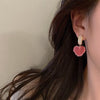 2022 Trend Sweet Romantic Pink Heart-shaped Pendant Earring Korean Jewelry  Accessories For Women‘ Gift Party Girl
