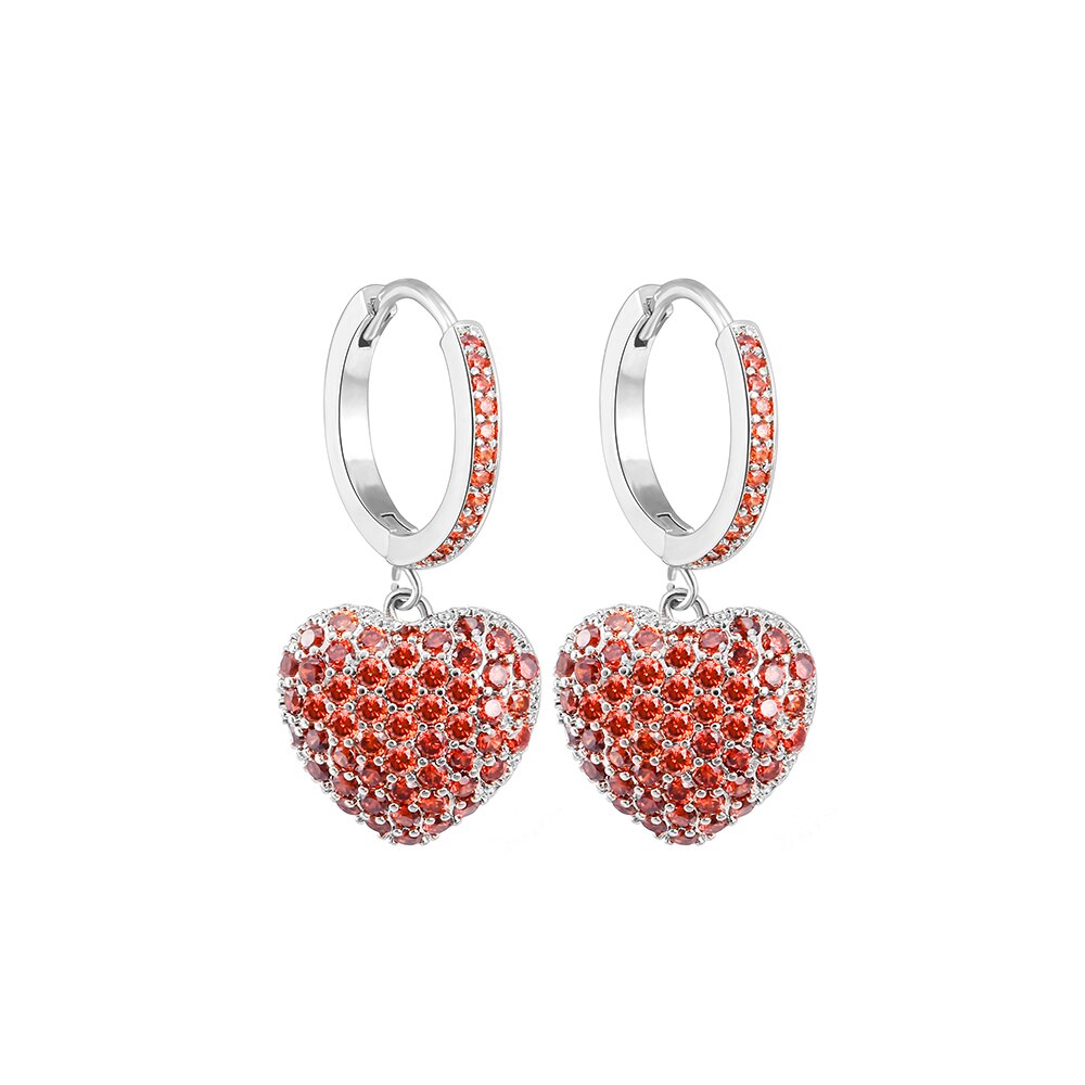 2022 Trend Sweet Romantic Pink Heart-shaped Pendant Earring Korean Jewelry  Accessories For Women‘ Gift Party Girl