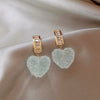 2022 Trend Sweet Romantic Pink Heart-shaped Pendant Earring Korean Jewelry  Accessories For Women‘ Gift Party Girl