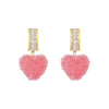 2022 Trend Sweet Romantic Pink Heart-shaped Pendant Earring Korean Jewelry  Accessories For Women‘ Gift Party Girl