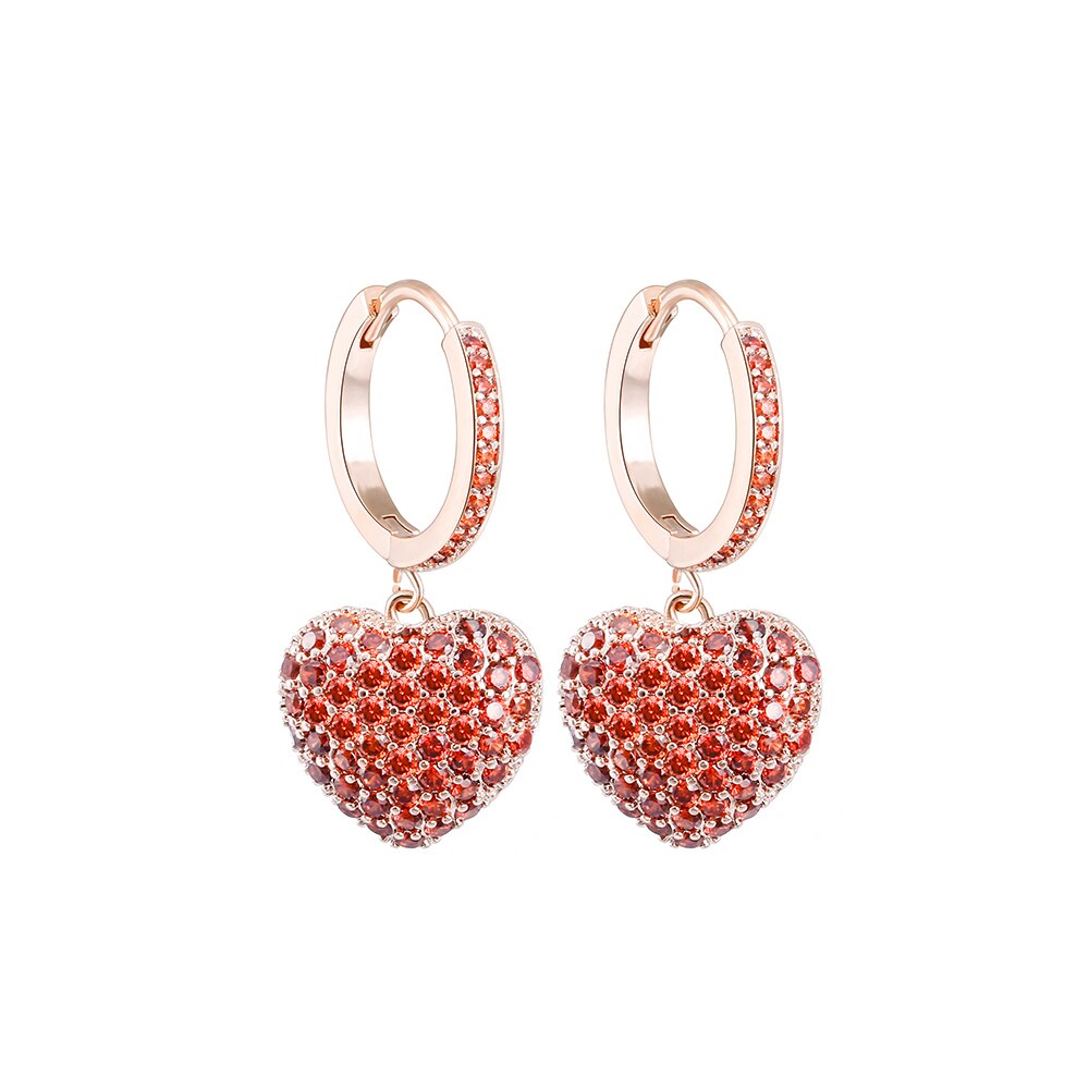 2022 Trend Sweet Romantic Pink Heart-shaped Pendant Earring Korean Jewelry  Accessories For Women‘ Gift Party Girl