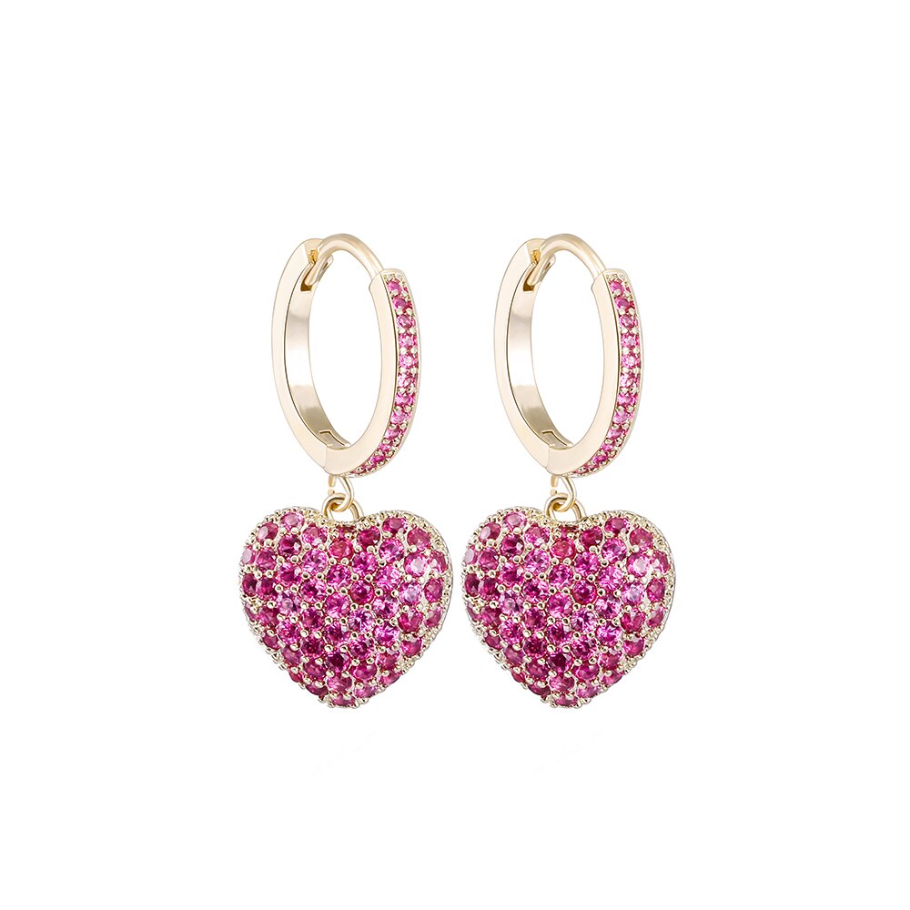 2022 Trend Sweet Romantic Pink Heart-shaped Pendant Earring Korean Jewelry  Accessories For Women‘ Gift Party Girl