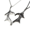 2022 Viking Pterodactyl Wing Pendant Necklace Women's Couple Jewelry Metal Bat Wing Heart Pendant Accessories Party Gift