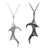 2022 Viking Pterodactyl Wing Pendant Necklace Women's Couple Jewelry Metal Bat Wing Heart Pendant Accessories Party Gift