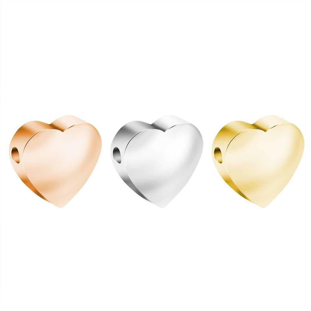 20PCS/lot 7MM Stainless Steel Romantic Sliding Customize Heart Charm Jewelry Making Bracelets Necklaces Handmade Heart Pendants