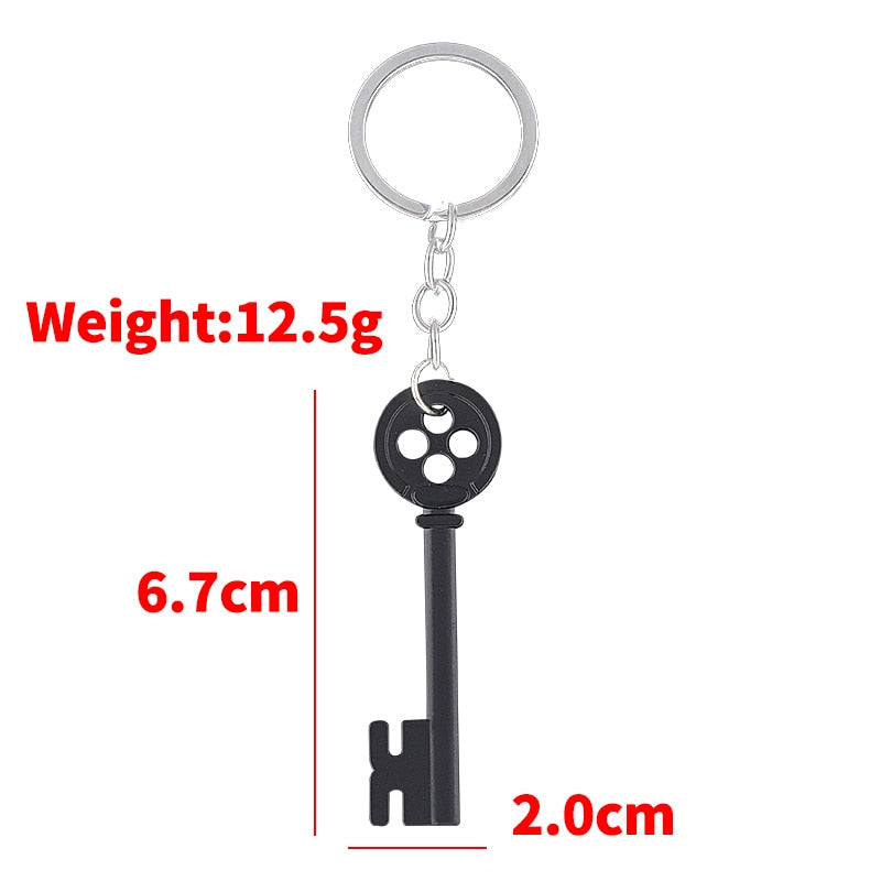 20Pcs/Lot Horror Movie Coraline Necklaces The Secret Door Black Button Key Skull Pendant Necklace Halloween Jewelry