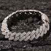 20mm Heavy 3 Row Crystal Miami Newest Box Clasp Cuban Link Chain Cubic Zircon Necklace Choker Bling Hip Hop Jewelry