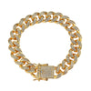 20mm Heavy 3 Row Crystal Miami Newest Box Clasp Cuban Link Chain Cubic Zircon Necklace Choker Bling Hip Hop Jewelry