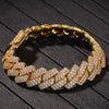 20mm Heavy 3 Row Crystal Miami Newest Box Clasp Cuban Link Chain Cubic Zircon Necklace Choker Bling Hip Hop Jewelry
