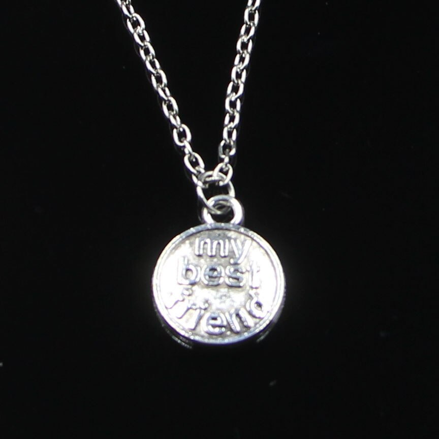 20pcs 15mm Plates My Friend Pendant Necklace Link Chain For Female Choker Necklace Creative Jewelry party Gift