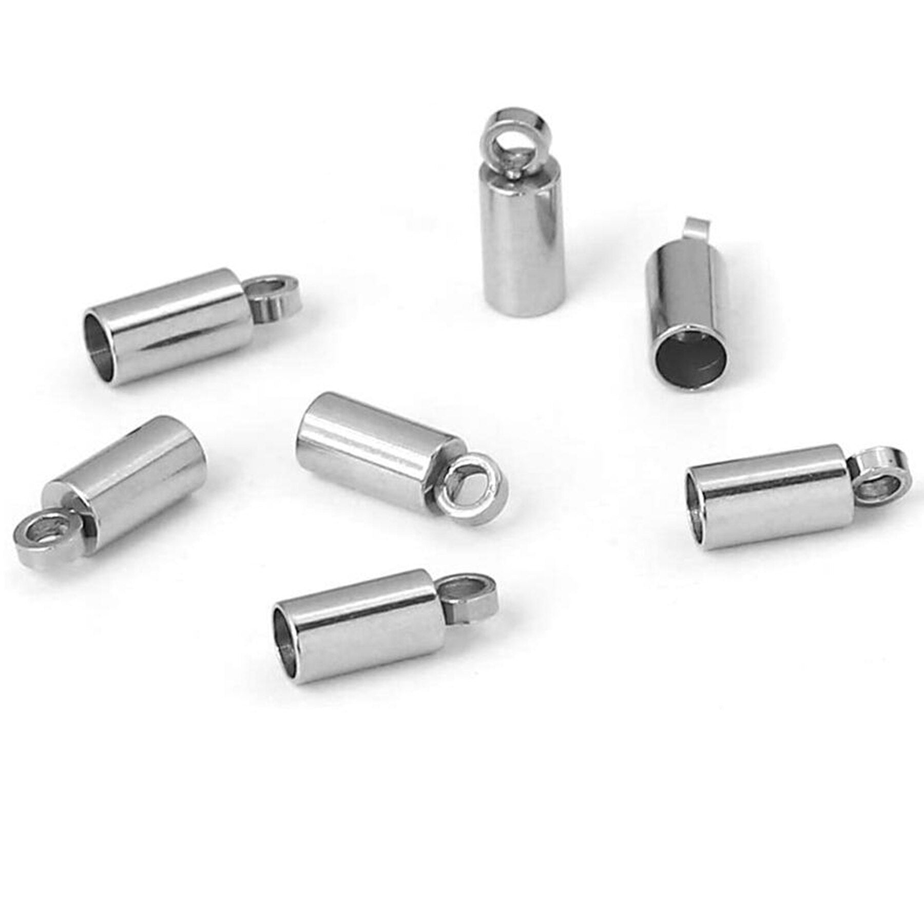 20pcs/lot Stainless Steel  End Bead Caps 3 4 5 6 7 9mm End Tip Cap for DIY Necklace Jewelry Making Accessories Supplies