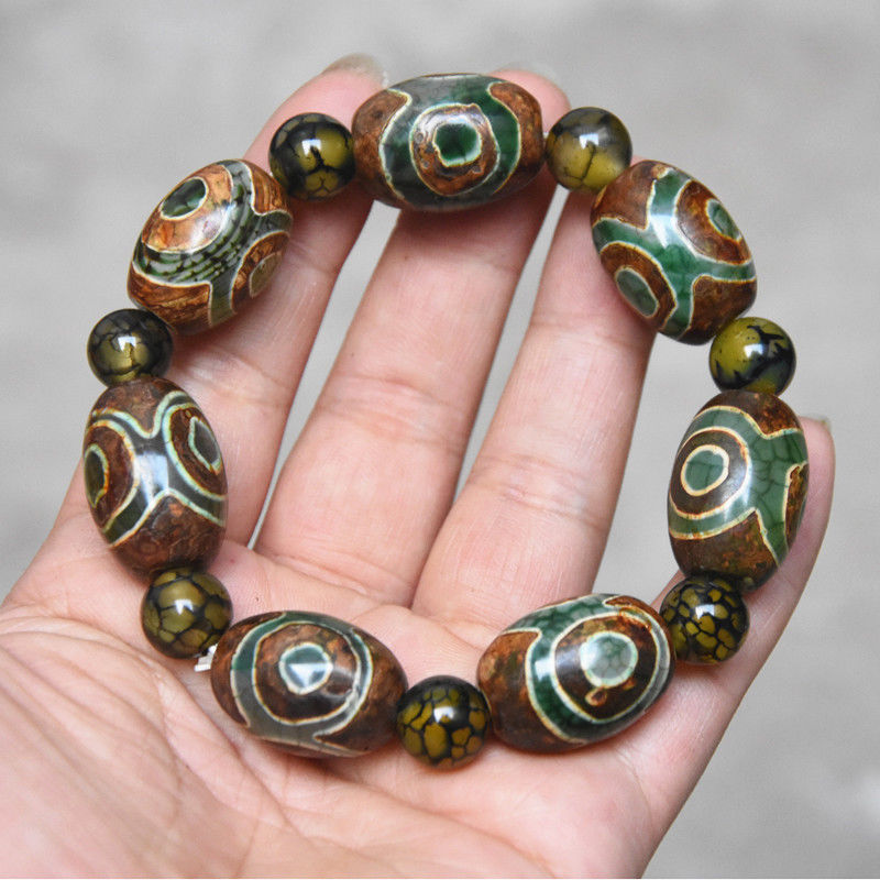 22x16mm China's Tibet Old Agate Chakra Agate Bracelet D Bead
