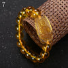 23cm Citrine Bracelets Buddha Brand Patron Natural Stone 12mm Beads Yellow Crystal Women Jewelry Men Carved Lucky Healing Reiki