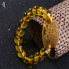 23cm Citrine Bracelets Buddha Brand Patron Natural Stone 12mm Beads Yellow Crystal Women Jewelry Men Carved Lucky Healing Reiki