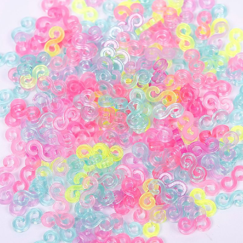 240pcs Child Mix Color S-Clips Rubber Loom Bands Bracelet Making DIY Tool  Jewelry Making  Jewelry Bracelets#61332