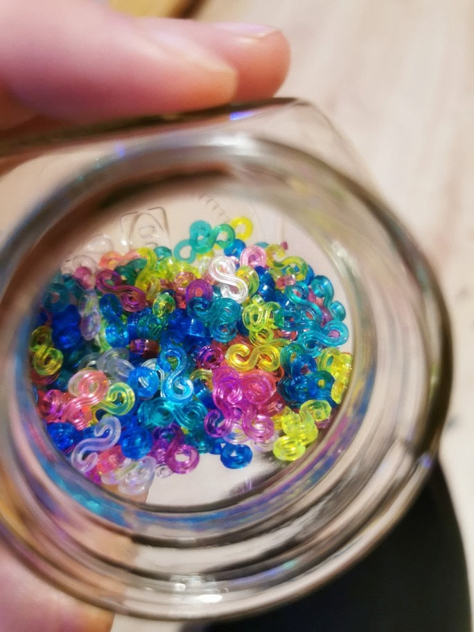 240pcs Child Mix Color S-Clips Rubber Loom Bands Bracelet Making DIY Tool  Jewelry Making  Jewelry Bracelets#61332