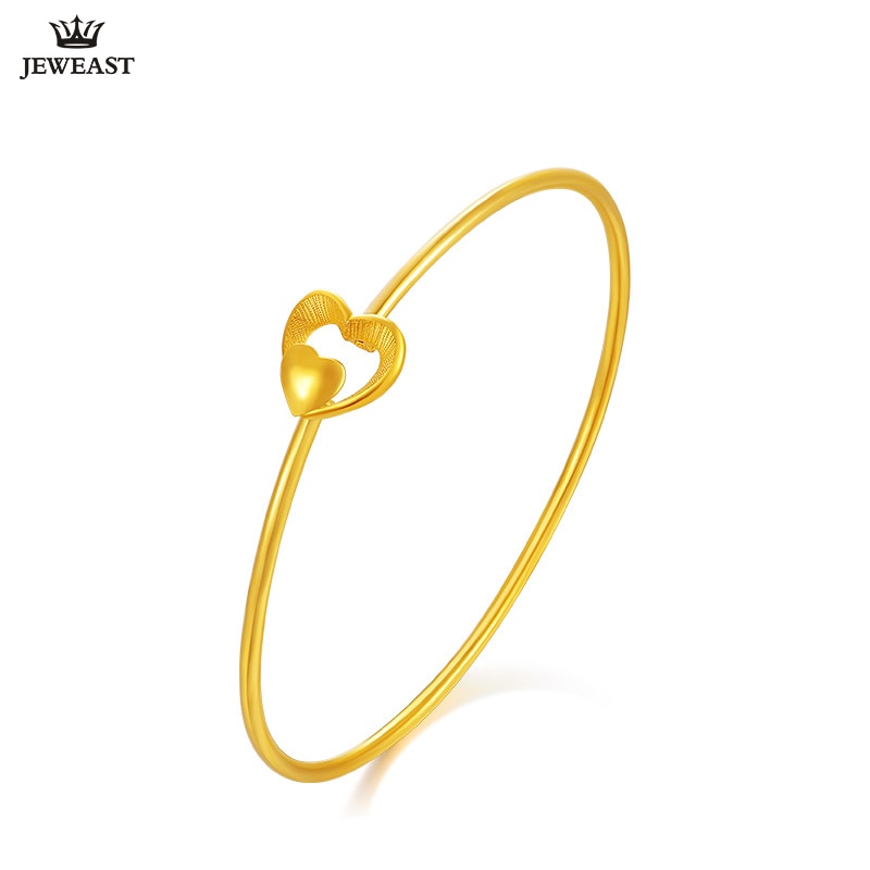 24K Pure Gold Bracelet Real 999 Solid Gold Bangle Buckle Beautiful Heart Trendy Wonderful Upscale Fine Jewelry Hot Sell New 2020